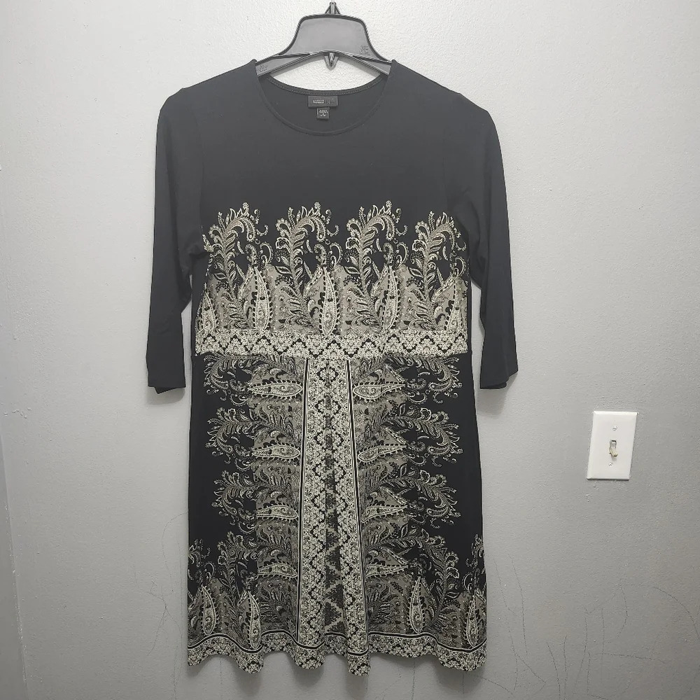 J.jill wherever collection women's mini dress size M black and cream